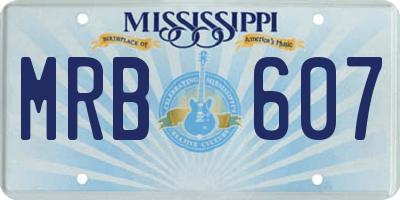 MS license plate MRB607