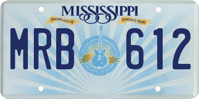 MS license plate MRB612