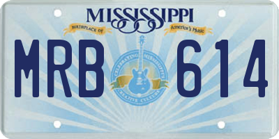 MS license plate MRB614