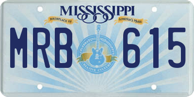 MS license plate MRB615