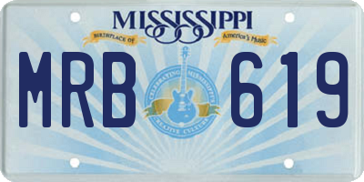 MS license plate MRB619