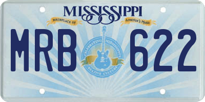 MS license plate MRB622