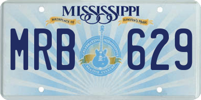 MS license plate MRB629