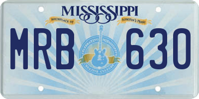 MS license plate MRB630