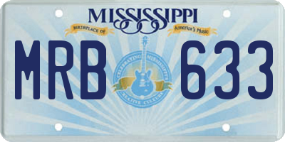 MS license plate MRB633