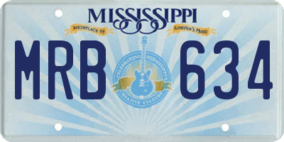 MS license plate MRB634