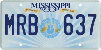 MS license plate MRB637