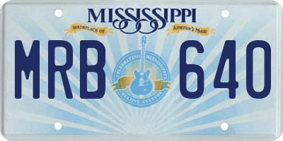MS license plate MRB640