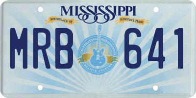 MS license plate MRB641