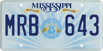 MS license plate MRB643