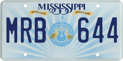 MS license plate MRB644