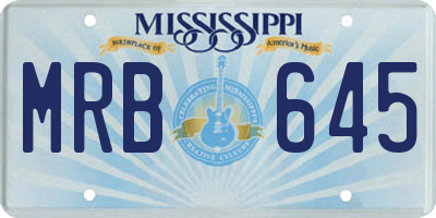 MS license plate MRB645
