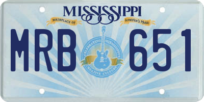 MS license plate MRB651