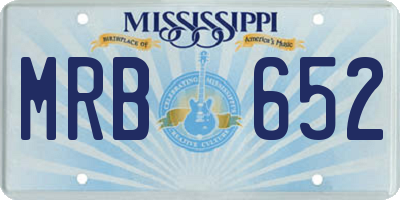 MS license plate MRB652