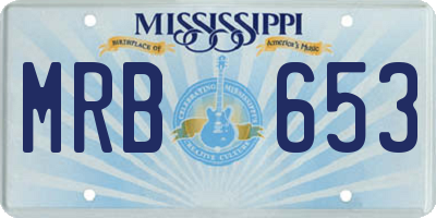 MS license plate MRB653