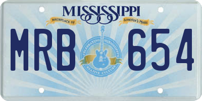 MS license plate MRB654