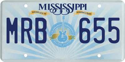 MS license plate MRB655
