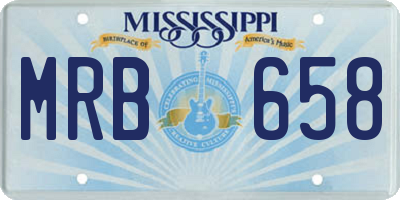 MS license plate MRB658