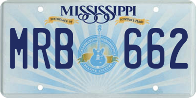 MS license plate MRB662