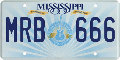 MS license plate MRB666