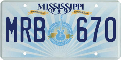 MS license plate MRB670