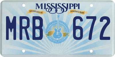 MS license plate MRB672