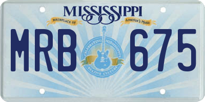 MS license plate MRB675