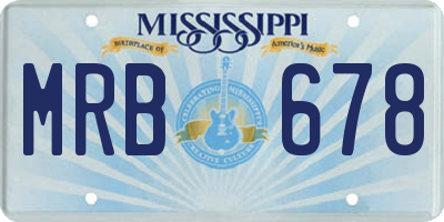 MS license plate MRB678