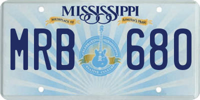 MS license plate MRB680