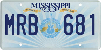 MS license plate MRB681
