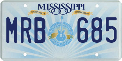 MS license plate MRB685