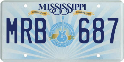 MS license plate MRB687