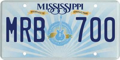 MS license plate MRB700