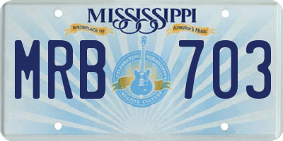 MS license plate MRB703