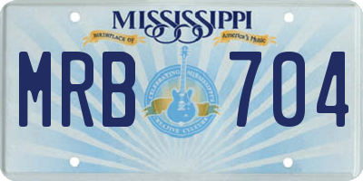 MS license plate MRB704