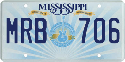 MS license plate MRB706