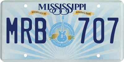 MS license plate MRB707