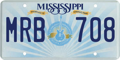 MS license plate MRB708
