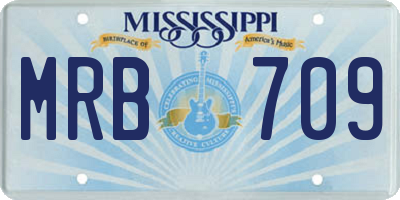 MS license plate MRB709
