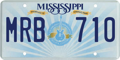 MS license plate MRB710