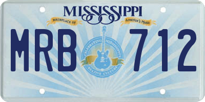MS license plate MRB712