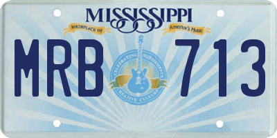 MS license plate MRB713