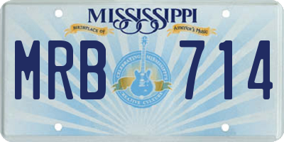 MS license plate MRB714