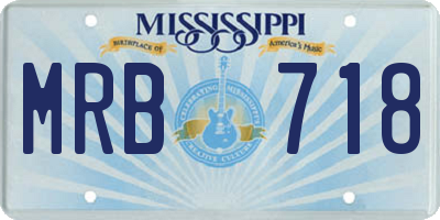 MS license plate MRB718