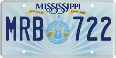 MS license plate MRB722