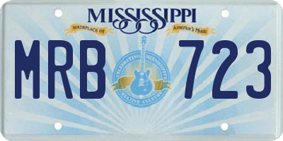 MS license plate MRB723