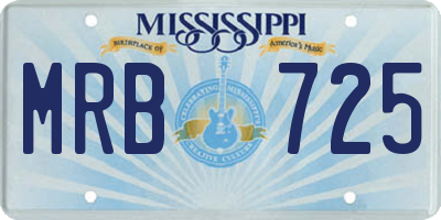 MS license plate MRB725