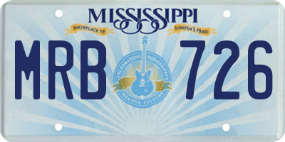 MS license plate MRB726