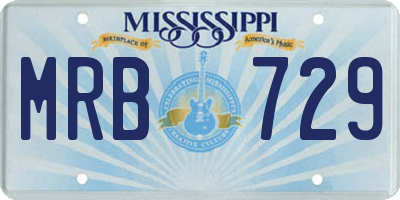 MS license plate MRB729