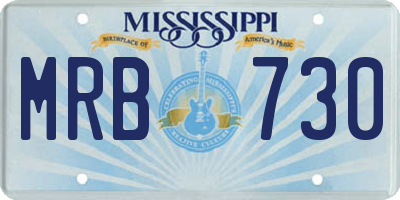 MS license plate MRB730